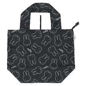 Miffy Zipper Eco Bag Gray M (Face)