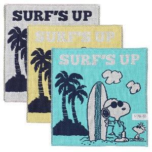 Snoopy 3-ply Gauze Handkerchief (surf's up)